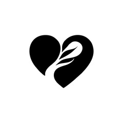 HEART SHAPED LOVE SIMPLE VECTOR LOGO