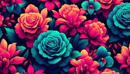 Vibrant Floral Fantasy, GENERATIVE AI	