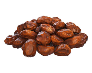 Obraz premium A pile of shiny, dark brown dates, showcasing their natural texture and color.