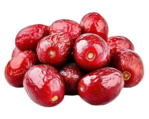 Obraz premium A pile of shiny, red berries resembling jujubes or dates.