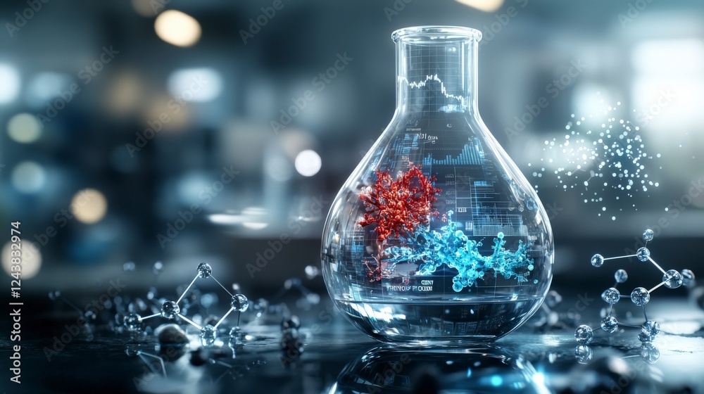 Aufkleber Analyzing fluid dynamics scientific experiment on investment diversification in a laboratory environment