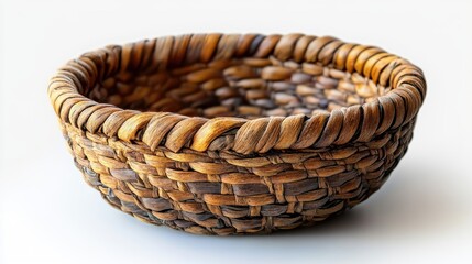 Obraz premium round woven basket isolated on transparent background