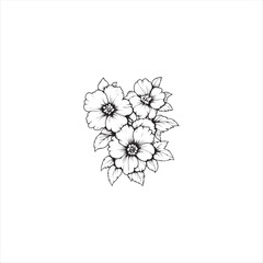 Black silhouette vector illustration of a flower