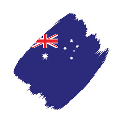 Australia flag in a flat grunge vector design background