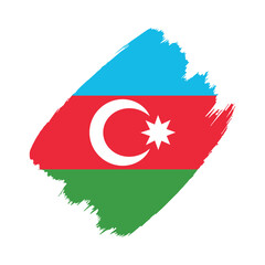 Azerbaijan flag in a flat grunge vector design background