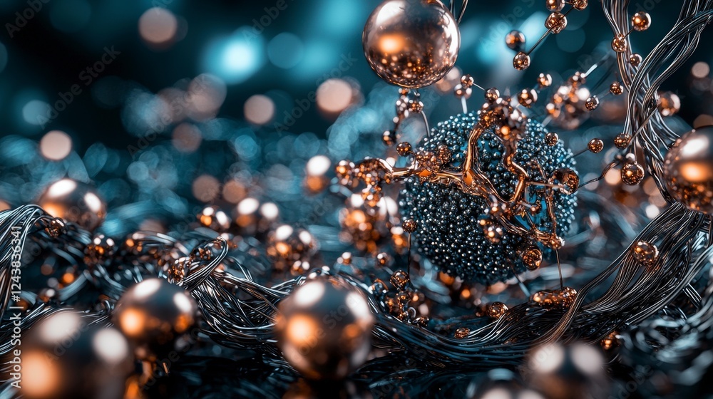 Poster Exploring metal conductivity a deep dive into material science in a vibrant abstract environment