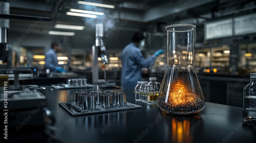 Poster close-up insights from innovative metals research in a modern laboratory science experimentation fac