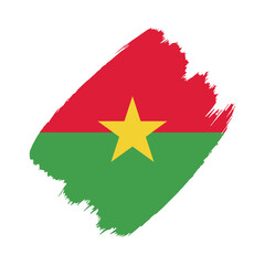 Burkina Faso flag in a flat grunge vector design background