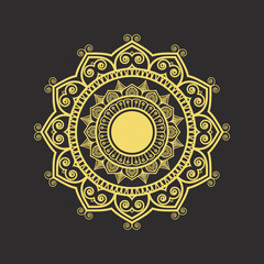  mandala vector art illustration of  black background