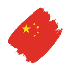 China flag in a flat grunge vector design background