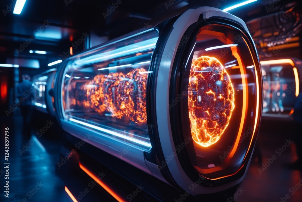 Poster A futuristic bioengineering lab growing synthetic organs in a controlled environment