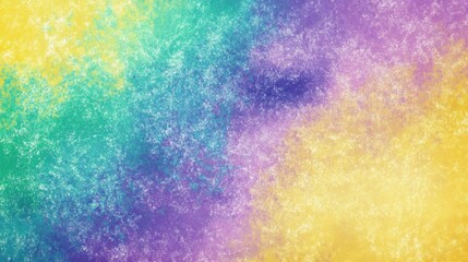 Abstract Watercolor Background Inspired by Mardi Gras Celebration with Vibrant Hues of Yellow, Green, Purple, and Turquoise in Digital Art