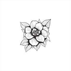 Black silhouette vector illustration of a flower