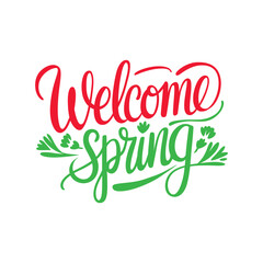 Spring design text hand lettering