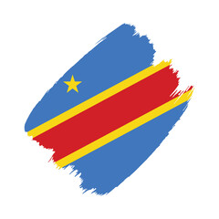 Congo flag in a flat grunge vector design background