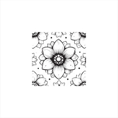 Black silhouette vector illustration of a flower