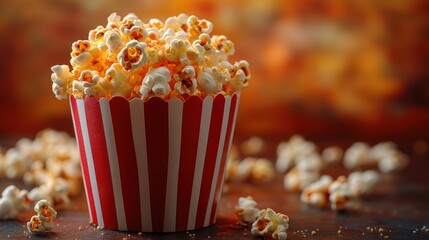 single popcorn snack isolated on transparent background