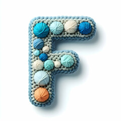 Fototapeta premium letter F Crochet isolated on white background