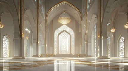 Obraz premium Serene Grandeur: Architectural Marvel of a Luxurious Mosque