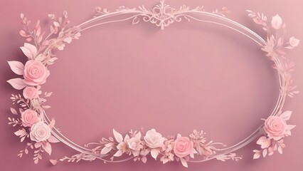 Elegant Pink Floral Frame for Business Announcements and Promotions