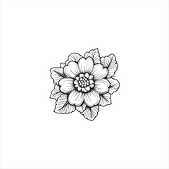 Black silhouette vector illustration of a flower