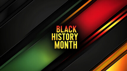 Black History Month concept with colored lines and text for background