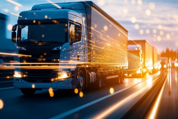Fototapeta premium A logistics manager using a tablet to track transportation expenses for product distribution