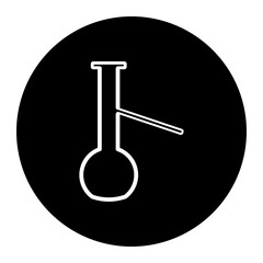 distillation flask cyrcular glyph icon