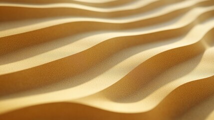 Sand dunes display flowing patterns under soft sunlight in a desert landscape during early morning hours. Generative AI