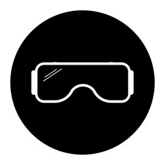 safety goggles cyrcular glyph icon