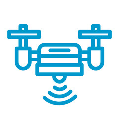 surveillance drone color icon