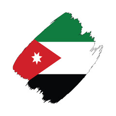 Jordan flag in a flat grunge vector design background