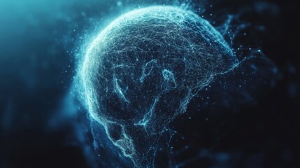 Abstract Blue Network Globe Digital Communication, Global Connection, Technology Background