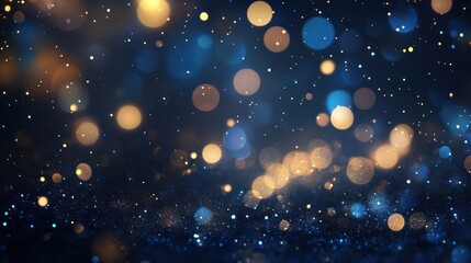 Fototapeta premium Festive Blue Gold Sparkle Background