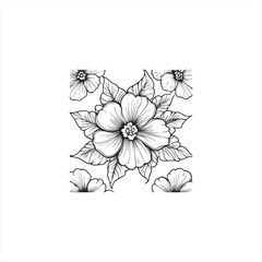 Black silhouette vector illustration of a flower