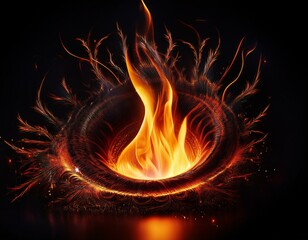 Fototapeta premium beautiful picture of pentecostal fire flame black background