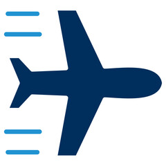 Fototapeta premium Airplane Blue Color Icon