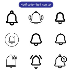 bells notification icon design vector art illustration on white background.
