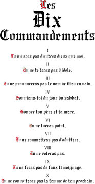 D&eacute;calogue, Les 10 commandements	