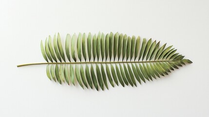Serene Green Leaf on White Background