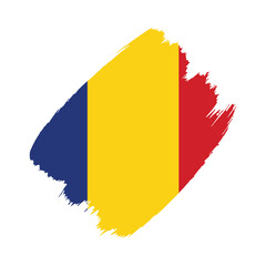 Fototapeta premium Romania flag in a flat grunge vector design background