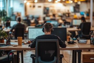 Business office blurred casual wear.