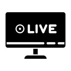 live streaming glyph icon