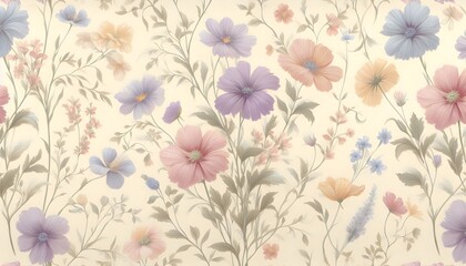 Vintage Floral Elegance, GENERATIVE AI	
