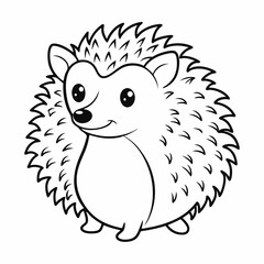 Simple a Hedgehog line art vector white background