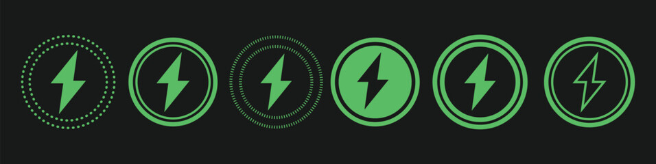 Set of wireless fast charging Icon Vector Design