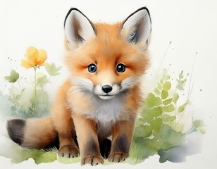 Obraz premium Niedlicher kleiner Fuchs