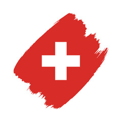 Switzerland flag in a flat grunge vector design background