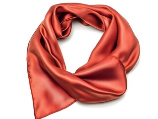 Vibrant Red Silk Scarf Draped Elegantly on White Background