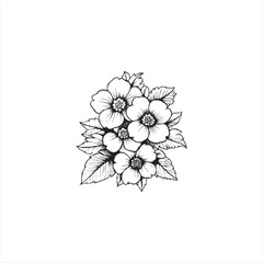 Black silhouette vector illustration of a flower